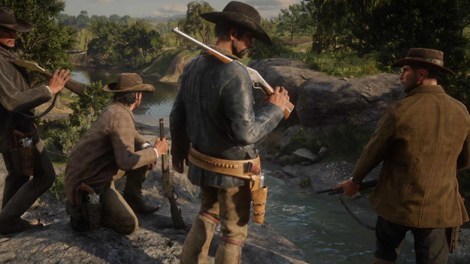 Gunmen at the riverbank